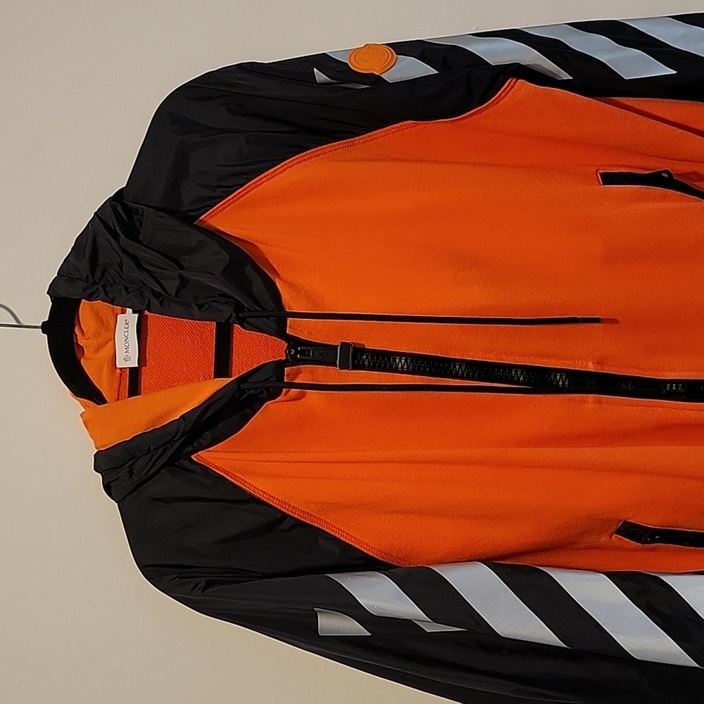 Moncler Off White Rare Orange Hoodie Jacket xxxl - Picture 6 of 16